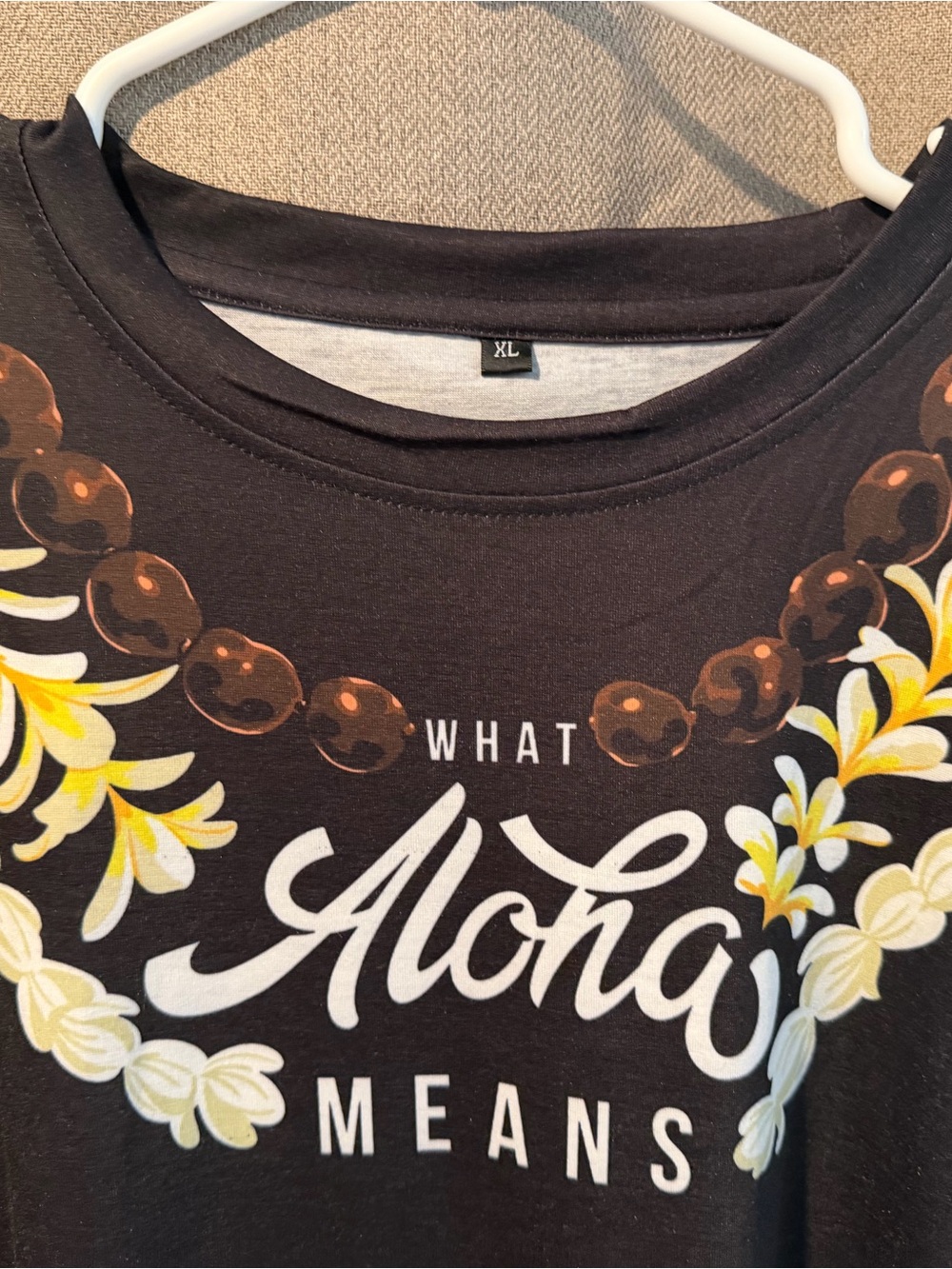 Black Women's Short-Sleeve "What Aloha Means" Graphic Tee